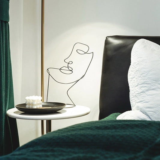 Abstract Wire Face Sculpture