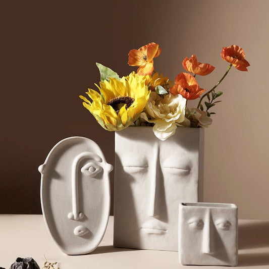 Creative Ceramic Face Vase